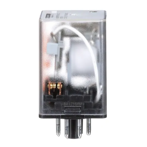 Schneider Electric 8501KPR12P14V20 Plug in relay, Type KP, tubular, 1 HP at 277 VAC, 10A resistive at 120 VAC, DPDT, 2 NO, 2 NC, 120 VAC coil, pilot light — General Accessories