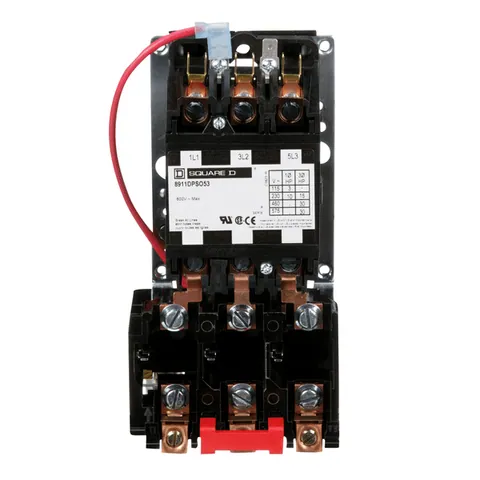 Schneider Electric 8911DPSO53V02 NEMA starter, Definite Purpose, 50A, 30HP at 600VAC, 3 phase, 3 pole, melting alloy, 120VAC coil, open — Accesorios generales