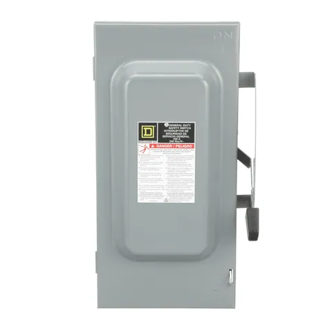 Schneider Electric D223N Safety switch, general duty, fusible, 100A, 2 pole, 30hp, 240VAC, NEMA 1, neutral factory installed — Akcesoria ogólne