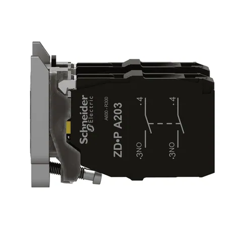 Schneider Electric ZD4PA203 Contact block with body fixing collar for 4 direction joystick controller, Harmony XB4 — Accesorios generales