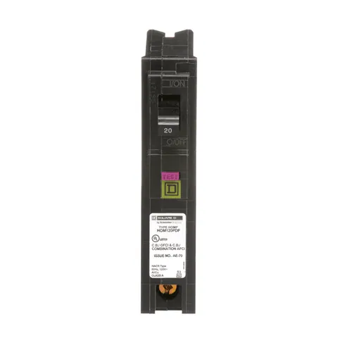 Schneider Electric HOM120PDF Homeline Miniature Circuit Breaker, 20A, 1 Pole, 120VAC, 10kA AIR, Combo ARC/Ground Fault, Plug On Neutral, UL — Accessori generali