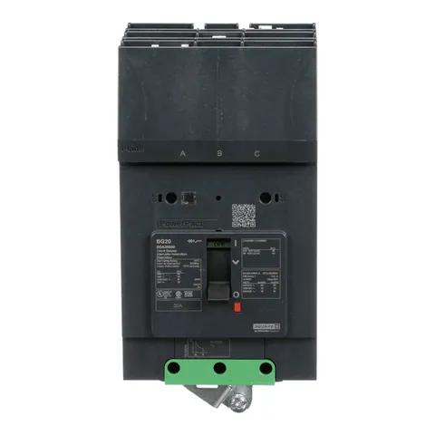 Schneider Electric BGA36020 Circuit breaker, PowerPacT B, 20A, 3 pole, 600Y/347VAC, 18kA, I-Line, thermal magnetic, 80%, ABC — Accesorios generales