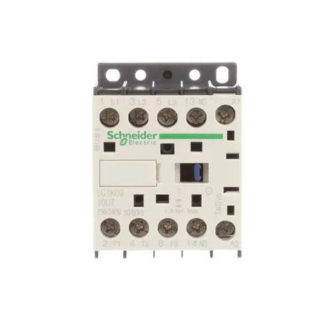 Schneider Electric LC1K0910U7 TeSys K Contactor, 3P, AC-3, lt or eq to 440V 9A, 1 NO aux., 230 to 240VAC coil — Controllo e HMI
