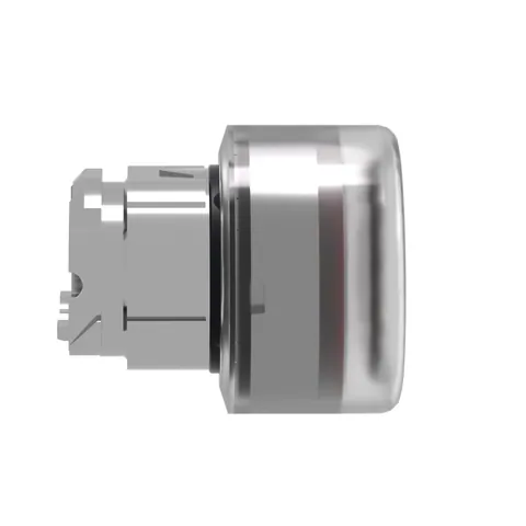 Schneider Electric ZB4BW543 Illuminated Push Button Head, Harmony XB4, Metal, Red Flush, 22mm, Universal LED, Spring Return, Clear Boot — Control e HMI