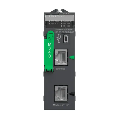 Schneider Electric BMXP342020 processor module M340, max 1024 discrete and 256 analog I/O, Modbus, Ethernet — Sterowniki PLC