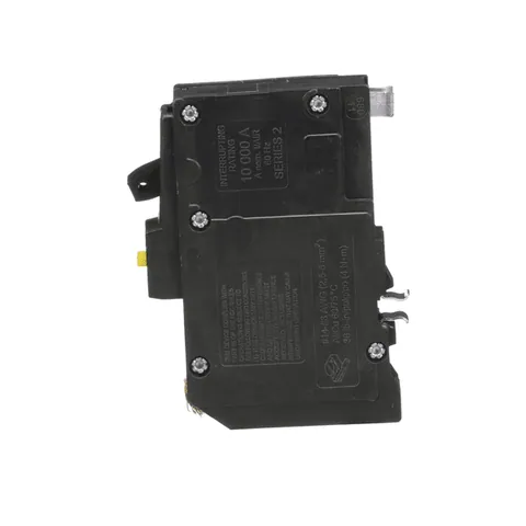 Schneider Electric QO115GFI Mini circuit breaker, QO, 15A, 1 pole, 120VAC, 10kA, 6mA grd fault A, pigtail, plug in mount — Circuit Breakers & Fuses