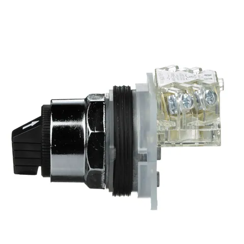 Schneider Electric 9001KS43BH13 30mm Push Button, Type K, selector switch, 3 position, C cam, black knob, 1NO and 1NC — General Accessories