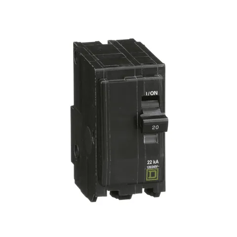 Schneider Electric QO220VH Mini circuit breaker, QO, 20A, 2 pole, 120/240VAC, 22kA, plug in mount — Akcesoria ogólne