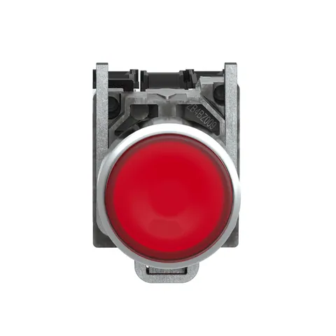 Schneider Electric XB4BW3465 Illuminated Push Button, Harmony XB4, Metal Flush, Red, 22mm, Spring Return, Up to 250V, 1NO+1NC — Switches & Modular Apparatus