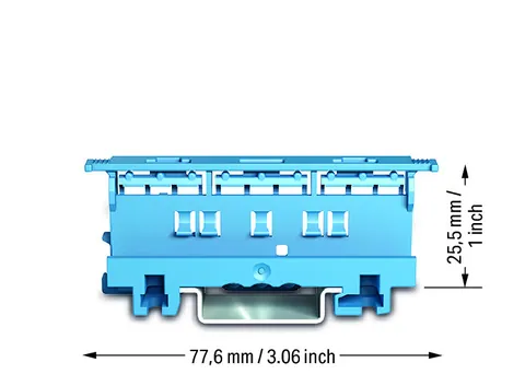 Wago 221-500/000-006 Mounting carrier; 221 series (24 - 12 AWG); for DIN-35 rail/panel mount; blue — Terminal Blocks