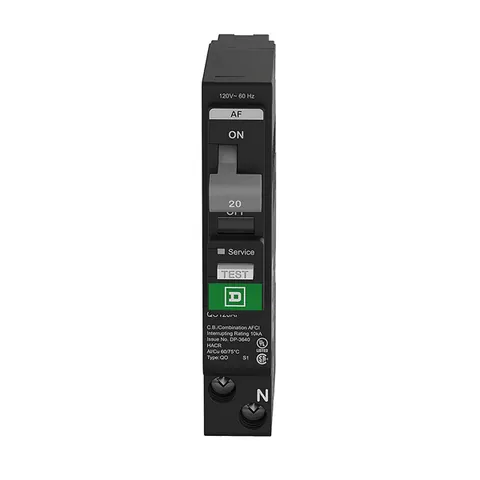 Schneider Electric QO120PAF Mini circuit breaker, QO, 20A, 1 pole, 120VAC, 10kA, combo arc fault, plug on neutral, plug in mount, UL listed — Accesorios generales