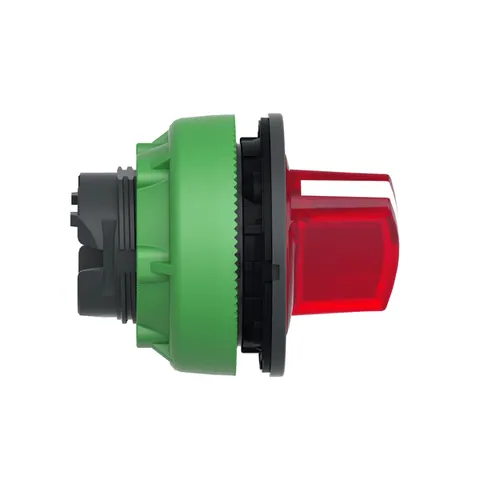 Schneider Electric ZB5FK1243 Head for illuminated selector switch, Harmony XB5, plastic, red handle, universal LED, 2 positions, stay put — General Accessories