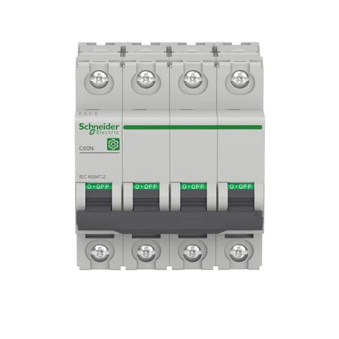 Schneider Electric M9F11416 Multi9 C60N 4P Miniature Circuit Breaker, 16A, C Curve, 10kA (IEC/EN 60947-2) — Interruptores automáticos y fusibles