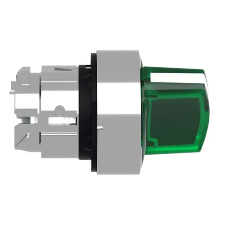 Schneider Electric ZB4BK1233 Head for illuminated selector switch, Harmony XB4, metal, green handle, 22mm, universal LED, 2 positions, stay put — Allgemeines Zubehör
