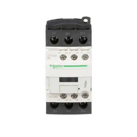 Schneider Electric LC1D25BD IEC Contactor, TeSys Deca, 25A, 15HP, 24VDC Coil — Contactores y relés