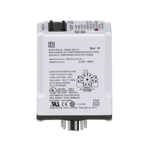 Schneider Electric 9050JCK70V14 Timer, Harmony 9050 JCK, multifunction, programmable, 0.5 second to 999 hours, 10A, 240V AC, 24V AC/DC — Accesorios generales