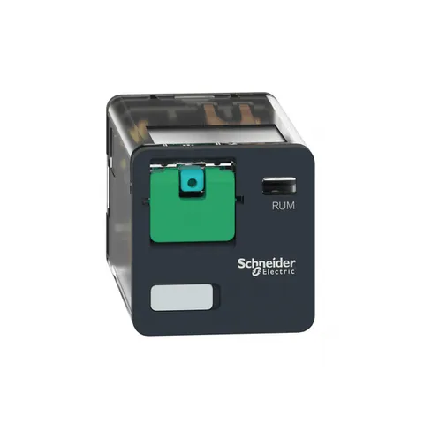 Schneider Electric RUMC21BD universal plug-in relay, 10A, 2CO, lockable test button, 24V DC — Contactors & Relays