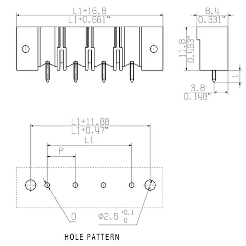 Weidmuller 1140920000 7.62 mm PCB Plug-in Connector Male Header with Flange and THT Solder Connection - 7 Poles, 180° — Accessori generali