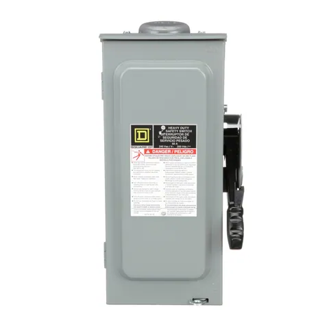 Schneider Electric H222NRB Safety switch, heavy duty, fusible, 60A, 3 wire, 2 poles, 1 neutral, 15hp, 240VAC/250VDC, Type 3R, bolt on hub provision — Akcesoria ogólne