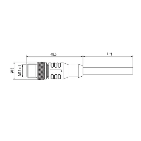 Weidmuller 1964401000 M12 Connector Cable SAIL-M12GM12G-12-10U — Industrial Cables & Wires