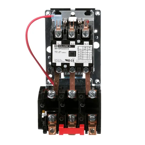 Schneider Electric 8911DPSO43V14 NEMA starter, Definite Purpose, 40A, 25HP at 600VAC, 3 phase, 3 pole, melting alloy overload, 24VAC coil, open — Accesorios generales
