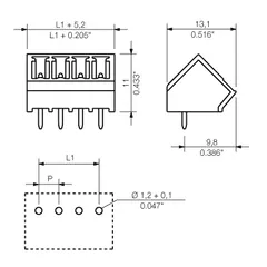 Weidmuller 1976000000 PCB Plug-In Connector 3.81 mm 16 Poles 135° Male Header THT — General Accessories