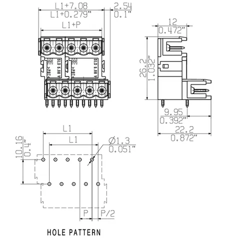 Weidmuller 1726430000 PCB Plug-in Connector SLD 5.08V/34/90B 3.2 SN OR BX — Industrial Cables & Wires
