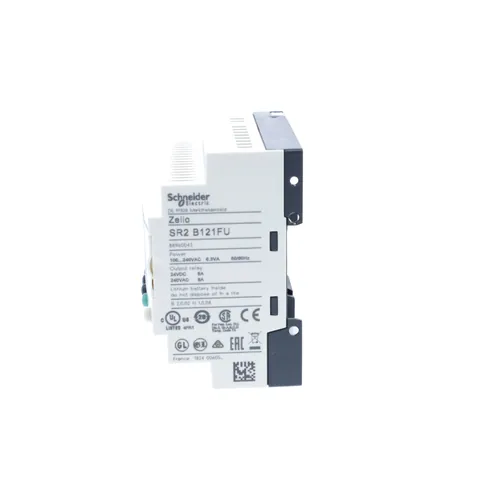 Schneider Electric SR2B121FU compact smart relay, Zelio Logic SR2 SR3, 12 IO, 100 to 240V AC, clock, display — PLCs