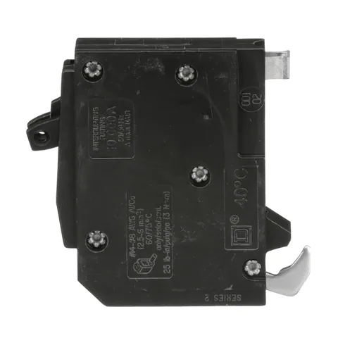 Schneider Electric QOT2020 Tandem mini circuit breaker, QO, 2 x 1 pole at 20A, 120/240VAC, 10kA, plug in mount — General Accessories