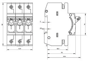 Siemens 5SG7631-0KK16 MINIZED, fuse switch disconnector, D01, 3-pole, In: 16 A, Un AC: 400 V... — Electrónica y PCB