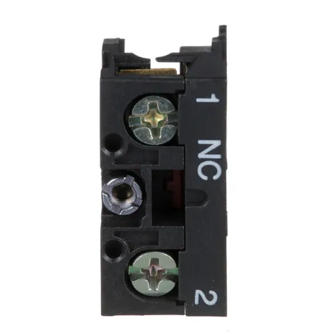 Schneider Electric ZB2BE102 Harmony, 22mm Push Button, add on contact block, 1 NC, screw clamp terminal — General Accessories