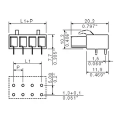Weidmuller 1648430000 PCB Plug-in Connector 5.08 mm 14 Poles 90° THT 3.2 mm — Accessori generali