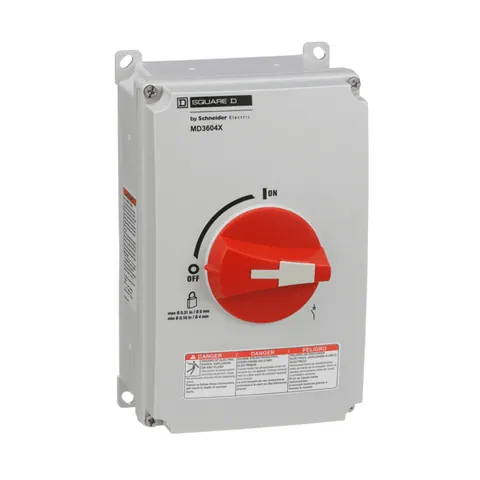Schneider Electric MD3604X Motor disconnect switch, 3P, 60A, NEMA 1, 3, 3R, 4, 4X and 12 enclosure — Switches & Modular Apparatus