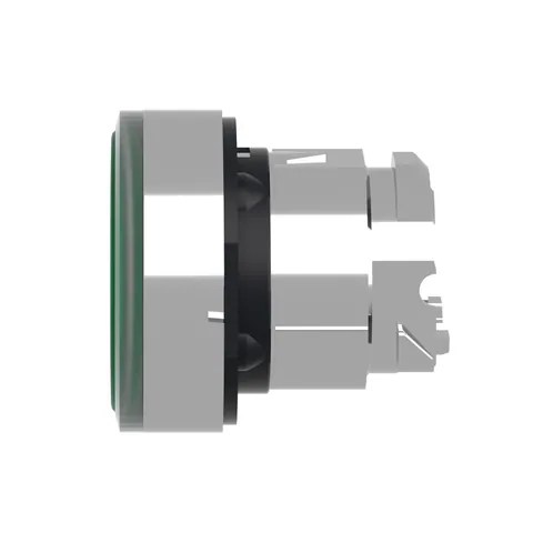 Schneider Electric ZB4BW333 Head for illuminated push button, Harmony XB4, metal, green flush, 22mm, universal LED, spring return, plan lens — Switches & Modular Apparatus
