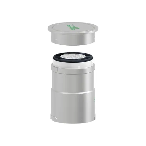 Schneider Electric XVUC21BQ Base unit with top cover for modular tower lights, Harmony XVU, silver, 60mm, 24V AC DC — General Accessories