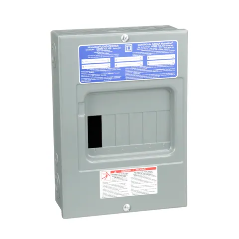 Schneider Electric HOM612L100S Load center, Homeline, 1 phase, 6 spaces, 12 circuits, 100A fixed main lugs, NEMA1, surface cover — General Accessories