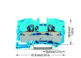 Wago 2010-1204 TOPJOB®S feedthrough terminal block; rail mount; 2-conductor; 10 mm wide; blue — Terminal Blocks