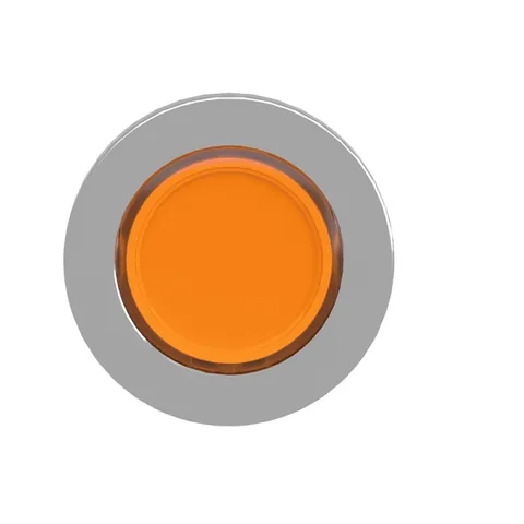 Schneider Electric ZB4FW353 Head for illuminated push button, Harmony XB4, metal, orange flush, 30mm, spring return, universal LED, unmarked