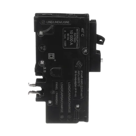 Schneider Electric HOM115PCAFI Mini circuit breaker, Homeline, 15A, 1 pole, 120VAC, 10kA AIR, combo arc fault, plug on neutral, plug in, UL — General Accessories
