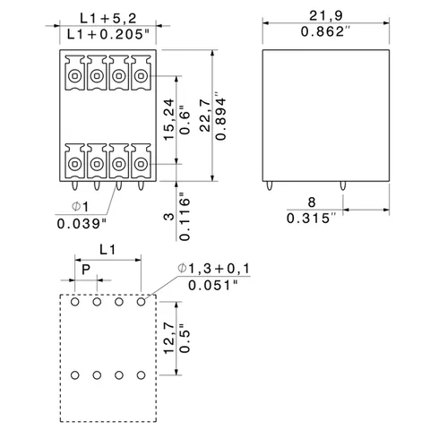 Weidmuller 1973800000 PCB Plug-in Connector SCD-THR 3.81/18/90G 3.2SN BK BX — Accessori generali