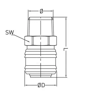 PNEUMAT SYSTEM 243.01-B Pneumatic Quick Coupler DN7.2 Type 26, G 1/4 GZ Double Shut-off, Brass — Acoplamientos y conexiones
