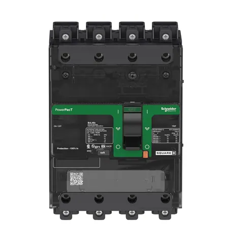Schneider Electric BDL46030LU Circuit breaker, PowerPacT B, 30A, 4 pole, 600Y/347VAC, 14kA, lugs, thermal magnetic, 80%, control wire ON end — PLC