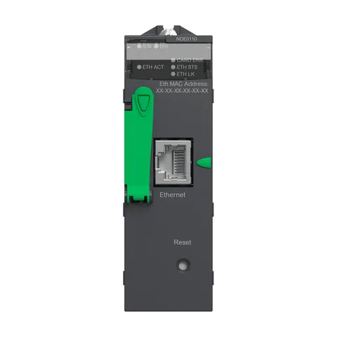 Schneider Electric BMXNOE0110 Ethernet TCP/IP network module, Modicon M340 automation platform, flash memory card, internal RAM 16 Mb, 1 x RJ45 10/100 — Sistemi PLC e hardware