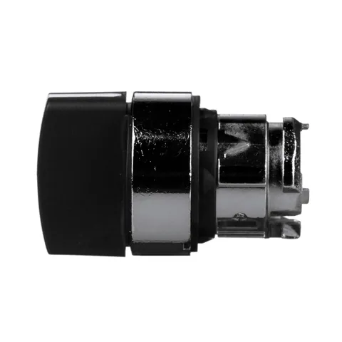 Schneider Electric ZB4BD2 Harmony, 22mm Push Button, selector switch operating head, 2 position, maintained, black, unmarked — Interruptores y aparamenta modular