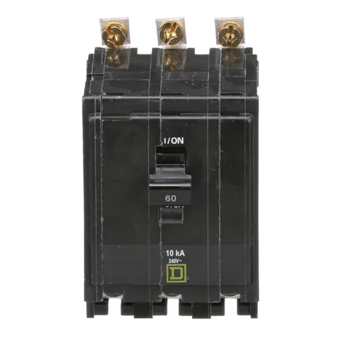 Schneider Electric QOB360 Mini Thermal Magnetic Circuit Breaker, 60A, 120/240VAC, 10kA, Bolt-on Mount — General Accessories