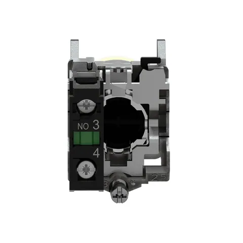 Schneider Electric XB4BP51 Spring-return metal push button, Harmony XB4, projecting, yellow, 22mm, booted, unmarked, 1NO — Schalter & modulare Geräte