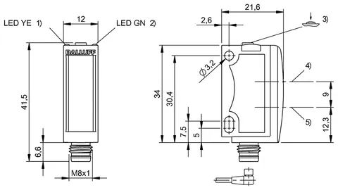 Balluff BOS01MH Retroreflective sensors — Optical & Photoelectric Sensors