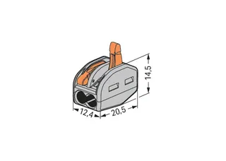 Wago 222-412 Splicing connector; 2-conductor; with operating levers; gray housing — Connectors & Plugs