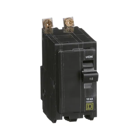 Schneider Electric QOB215 Mini circuit breaker, QO, 15A, 2 pole, 120/240VAC, 10kA, bolt on mount — General Accessories