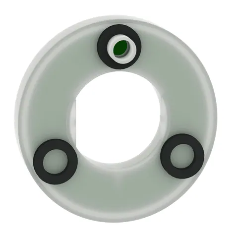 Schneider Electric ZBY9W3B330 Illuminated marked legend ring, Harmony XB5, 60mm, plastic, yellow, white or red integral LED, marked EMERGENCY STOP, 24V AC DC — Accessories